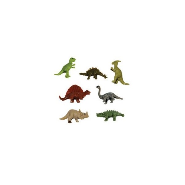 Dinosaur Figures - 20 Tiny Stretchy Mini Dinosaurs by AA