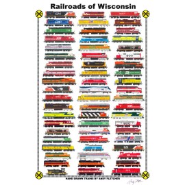 Railroads of Wisconsin 11"x17" Railroad Poster by Andy Fletcher signed