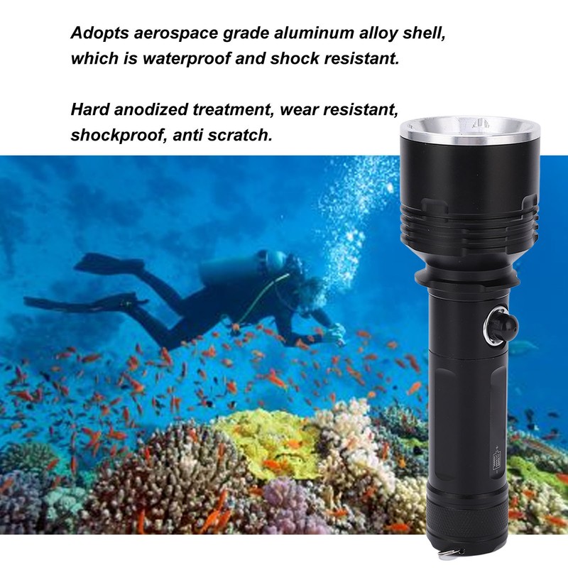 DV13 Diving Flashlight 1600LM High Bright Underwater Flashlight Torch IPX8