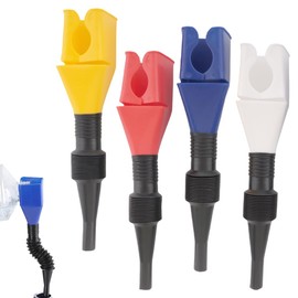 4 Pcs Flexible Draining Tool Snap Funnel, Portable Universal Household Folding Buckle Funnel for for Cars and Motorcycles Agricultural Machinery and Lawn Mowers