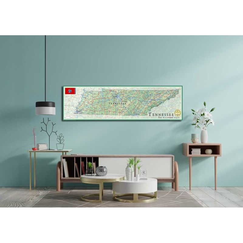 Tennessee State Map - 16.5 x 58.1 Inches - Paper