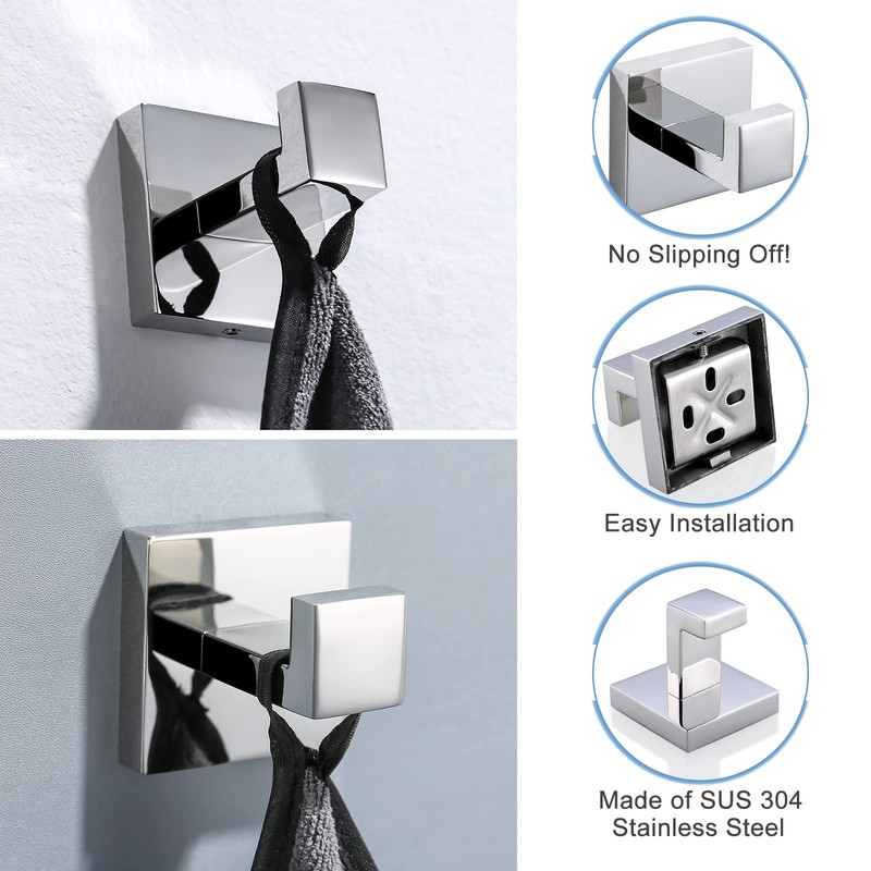 TURS Single Towel / Robe Hook Clothes Hooks For Bathroom