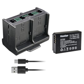 Kastar 1-Pack LP-E12 Battery and Quadruple Charger Compatible with Canon EOS 100D, EOS M, EOS M2, EOS M10, EOS M50, EOS M50 Mark II, EOS M100, EOS M200, EOS Rebel SL1, PowerShot SX70 HS Camera
