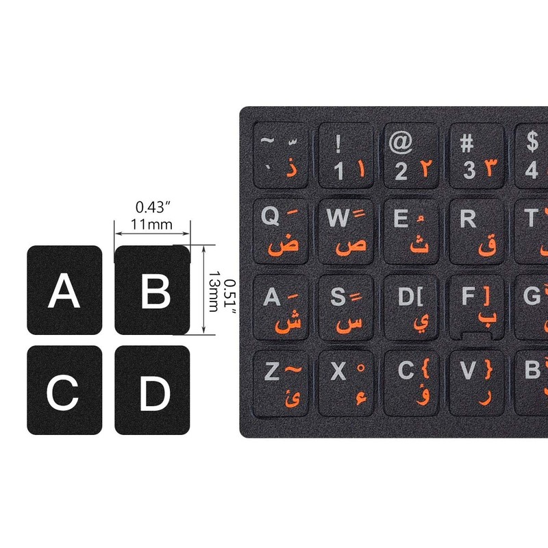 3PCS Arabic Keyboard Stickers for Laptop, MacBook Air/Pro, Desktop PC