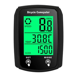 BUZHI Wired Bike Computer, Wired Bike Computer 19 Functions Touch Bike Speedometer Odometer Waterproof Bicycle Computer with Backlight
