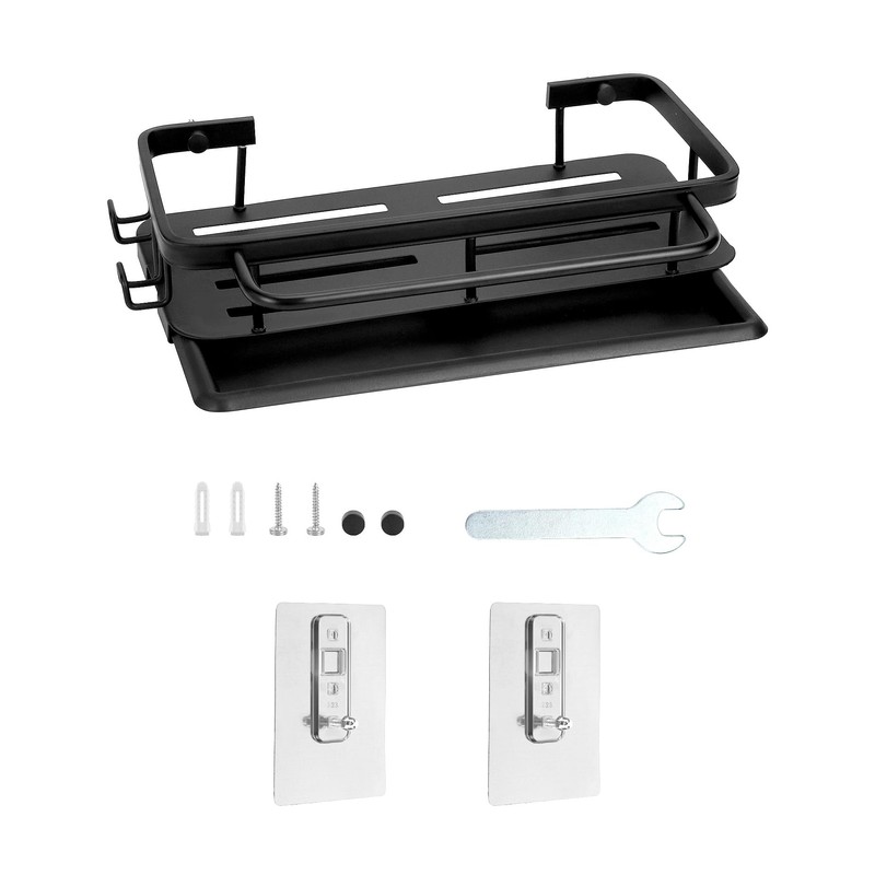 QWORK® Sink Organiser, Hanging Sink Organiser, No Drilling, with Drain