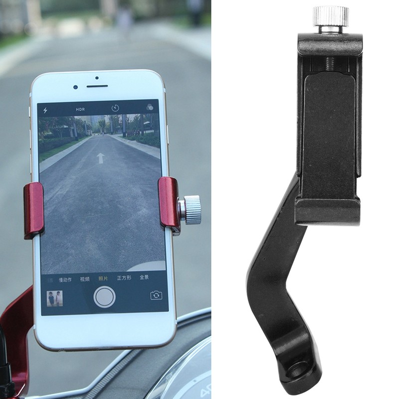Universal Aluminium Alloy Rearview Mirror Mobile Phone Support Charging Bracket