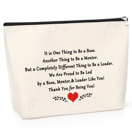 Boss Gifts Makeup Bag Appreciation Gift for Women Leader Boss Manager Boss Day Gifts for Mentor Supervisor Colleague Going Away Gift Thank You Gift for Her Retirement Birthday Gift Cosmetic Pouch