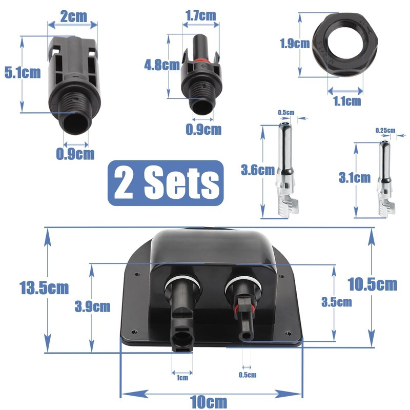 Mbsomnus 2 pieces roof feed-through motorhome cable grommet waterproof