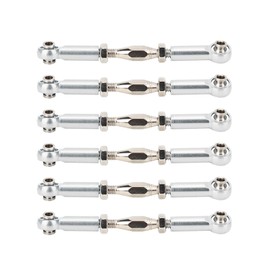 6Pcs Aluminum Alloy Adjustable Push RodsTurnbuckle Rod Linkage Accessories for RC Car Modelssilver