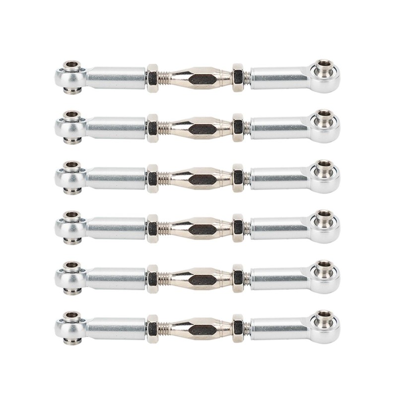 6Pcs Aluminum Alloy Adjustable Push RodsTurnbuckle Rod Linkage Accessories for