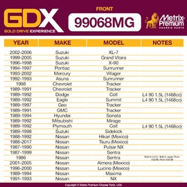 Metrix Premium Chassis Parts GDX - 2 PC Front Sway Bar Stabilizer Bar Link Kit Fits 02-06 Suzuki XL-7, 94-97 Pontiac Sunrunner, 93-02 Mercury Villager, 95-98 200SX, K9543, Made in Europe