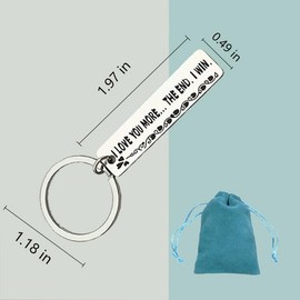 ZYSSXNDM Couple Keychain Valentine’s Day Gifts for Him Her Funny Keyring Gifts Christmas Keychains- I Love You More The End I Win