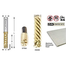 Amana Tool 46308 CNC Compression Solid Carbide ZRN Coated Honeycomb Cutting 3/8 Dia x 1 herramienta de compresión