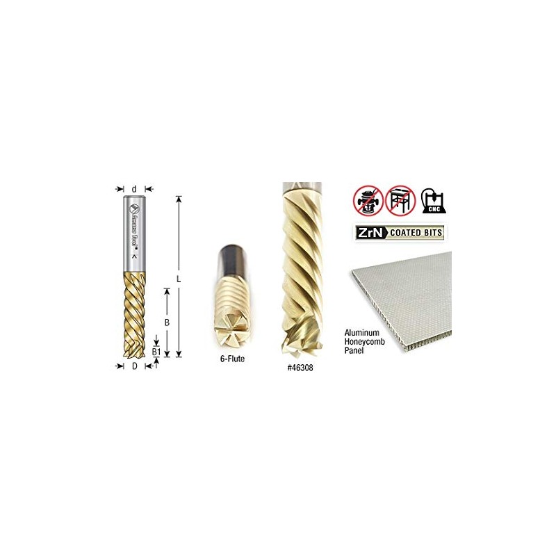 Amana Tool 46308 CNC Compression Solid Carbide ZRN Coated Honeycomb