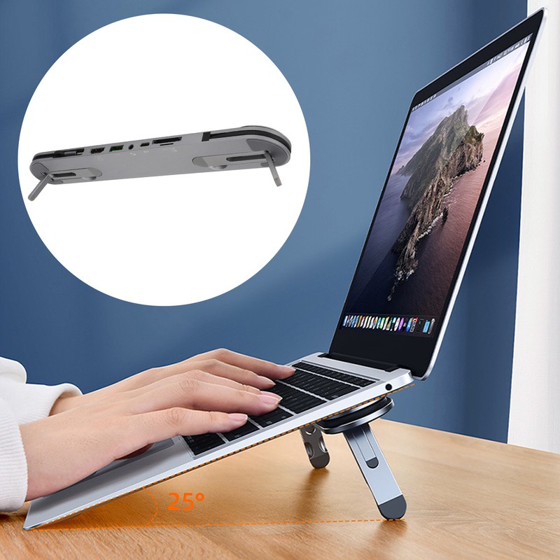 USB C Docking Station Laptop Stand Function USB3.0 USB C