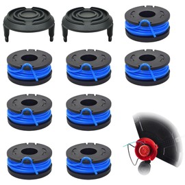 RiseDirectly 10PCS 0.065" 10Ft String Trimmer Line Spool for Bauer 19115C-B 20V Cordless Weed Eater, Compatible with Harbor Freight Includes 8 Spools and 2 Trimmer Caps