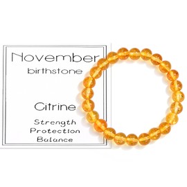 CERSLIMO Birthday Gifts for Her - November Birthstone Citrine Bracelet Birthday Gift for Women Men Daughter Mum Nana Sister Granddaughter Niece Jewellery for Valentines Anniversary