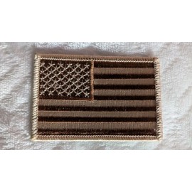 U.S. Flag embroidered patch coyote brown desert tan 2x3" subdued USA shoulder