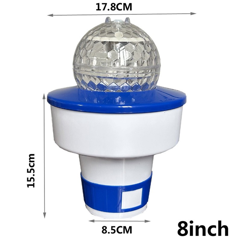 8 Inch Pools Chemical Dispenser 11cm Lighted Floating Pool Chlorine