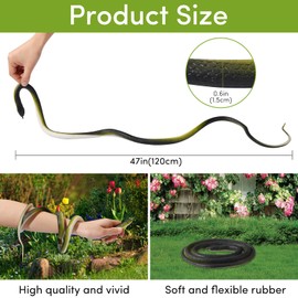 ANABIUP Fake Snake, Rubber Snake Prank with String and Clip, Realistic Rubber Snake Prank for Playing Jokes