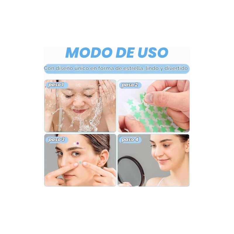 Mydear 480 Parches Acné Hidrocoloides Espinillas Calcomanías Ultra Finas Cara
