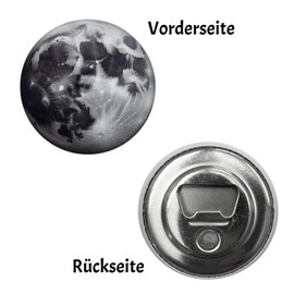 Moon Magnet with Bottle Opener Round Sky Body Attraction Astrology Satellite Moonlight Crater Night Magical Sky Decor Moon Magnet