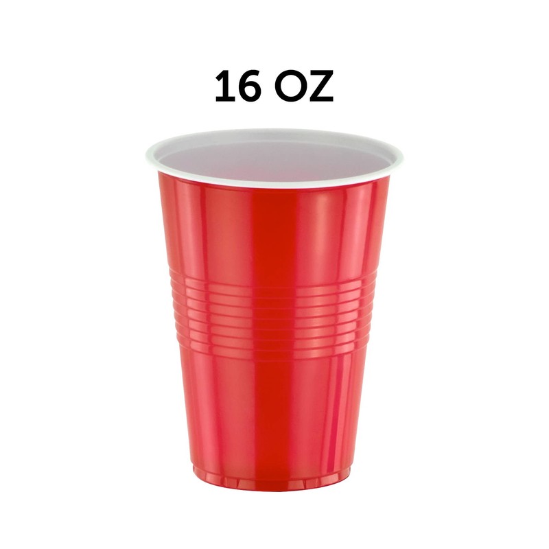 DecorRack 50 Count Red Party Cups, 16 oz BPA Free