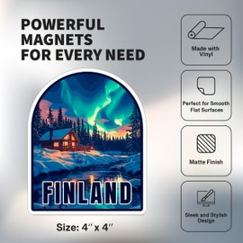 Finland Magnet 4 inch 2 Pack Vinyl for Souvenir Gift Refrigerator Fridge Dishwasher ID 44999