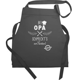 Shirtracer - Apron - Men's 1 - Kitchen Apron with Grandpa schmeckts am Besten I Grandpa Gift Cooking Apron I Cooking Apron Grandpa I Grandpa Kitchen Apron I Christmas Gifts for Grandpa I Gift Grandpa