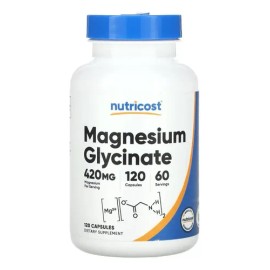 Glicinato de Magnesio 210 mg  Magnesium Glycinate Supplement, 120 Capsules                                                                            