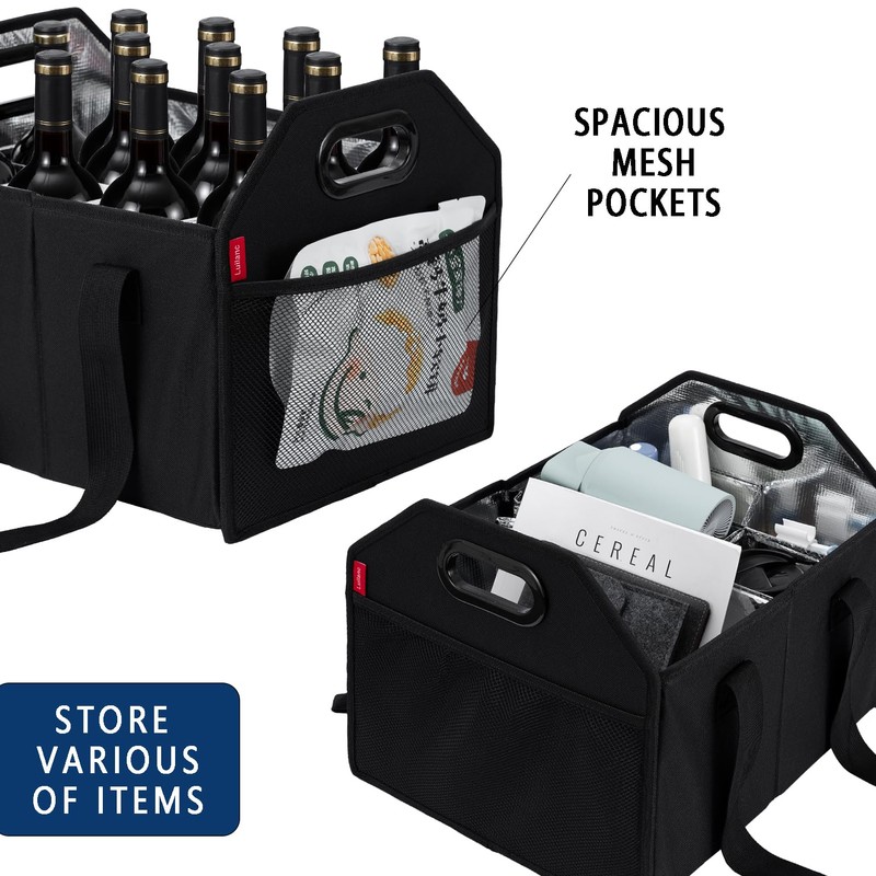 LUILANC Collapsible 12 Bottle Wine Carrier - Reusable Portable Storage