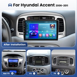 Car Radio for Hyundai Accent 2006 2007 2008 2009 2010 2011,Wireless Carplay Android Auto,Android 13 System,2+64GB,9 Inch Touch Screen Bluetooth Car Stereo GPS WiFi Dual USB Backup Camera
