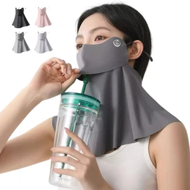 YILAIYA UV Protection Mask, UV Protection, 2-Part Opening Design, Sunscreen, 3D Mask, UPF 50+, Face Cover, Summer, Easy to Breathe Face Cover, Sun Protection, Guard, UV Protection Mask, Unisex