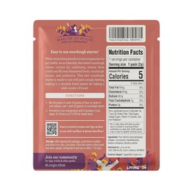 Sourdough Starter Culture (1 packet), Gluten Free Sourdough Starter Culture, Ready to Use Sour Dough Starter with One-time Feeding, Gluten-Free, Easy to Use, Vigorous Fermentation, Breakdown Gluten