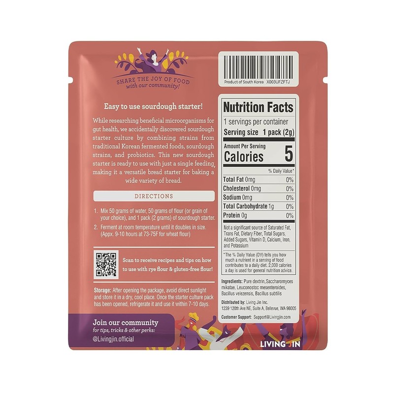 Sourdough Starter Culture (1 packet), Gluten Free Sourdough Starter Culture,