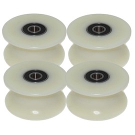 (80-34-12) 4 pieces x 80 mm diameter milled nylon pulley, various groove sizes, made in the EU (34 mm groove 12 mm bearing)