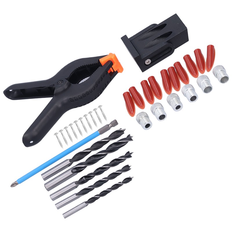35Pcs Oblique Hole Locator Drill Guide Aluminum Alloy Bit Screw