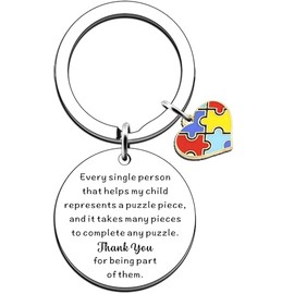 JMIMO Autism Teacher Gifts Autism Awareness Keyring Thank You Gifts for Autistic Teacher Therapist Appreciation Gift for Autistic Children Boy Girl Women Men Therapist Keychain