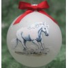 H573 Hand-made Christmas Ornament - horse - white draft Percheron