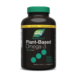 Natures Way NutraVege VeggieGels Menta Fresca 75 c - Suaves Vegetales de Omega3 sin Pez, con Envoltura de Origen Vegetal                              