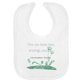 Azeeda 'Once You Choose Hope, Anything's Possible' Soft Cotton Baby Bib (BI00057966)