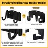 IronDIY Heavy-Duty Wheelbarrow Storage Bracket, Black, Sturdy, 80 lbs Capacity,