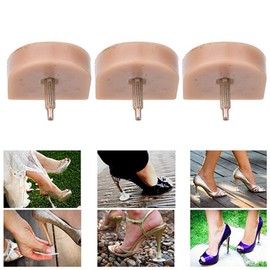 10 Pairs High Heel Replacement Tips, Black TPU U-Shape Repairing Replacement Tips Tap caps Kits U Type Shoes Heel Nails (613 Beige 19 x 20.5)