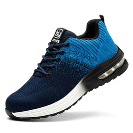 [nieion] Safety Shoes, Work Shoes, Air Safety Sneaks, Unisex, Steel Toe Core, Toe Protection, Prevents Nails, Air Cushion, Lightweight, Breathable, Anti-Slip, Abrasion Resistant, Shock Absorption,