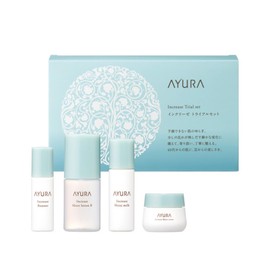 Ayura Inklease Trial Set, 4-Piece Set, Dry, Rough Skin, Sensitive Skin, Aroma, Herbs, Infused Beauty Lotion, Cream
