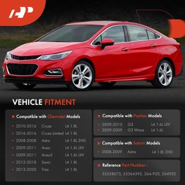 A-Premium Engine Valve Cover Kit Compatible with Chevy Cruze 2010-2016, Sonic 2012-2018, Trax 2013-2020, Aveo 2009-2011, Aveo5 2009-2011, L4 1.6L 1.8L, Replace # 55558673 55564395