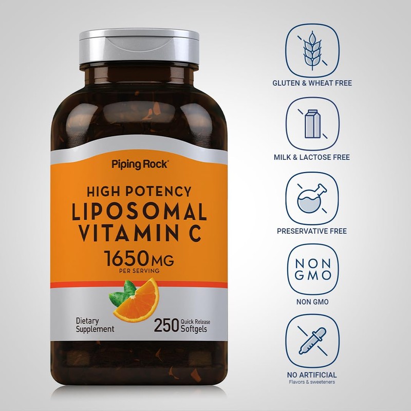 Piping Rock Liposomal Vitamin C 1650mg | 250 Softgels |