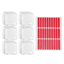 Caja organizadora de uñas transparente y 30 unidades de cinta adhesiva a presión para almacenamiento de uñas postizas para salón, suministros de negoc