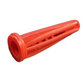 Qty 100 Red Conical Plastic Wall Anchors, Use with #4, 6 and #8 Screws
